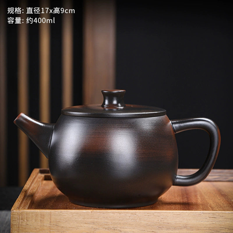 Purple pottery retro Pixiu teapot