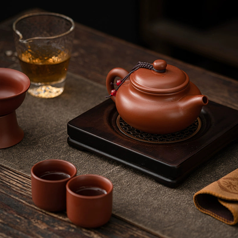 Dahongpao stone gourd and phoenix kettle hand-engraved