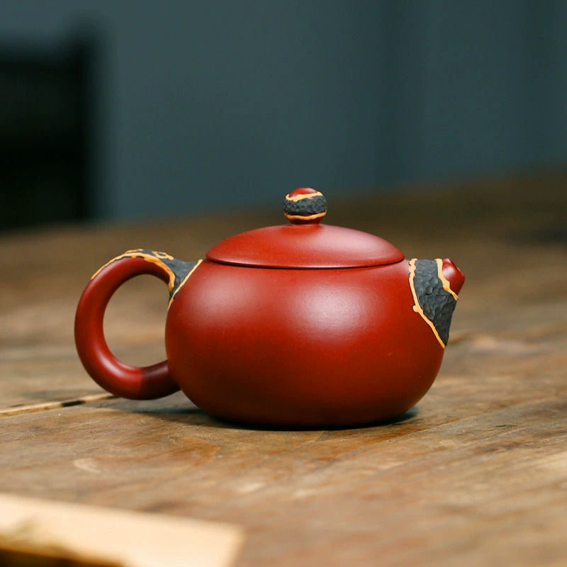 Authentic Yixing purple clay teapot, pure handmade